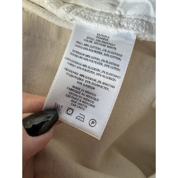 Re/Done 70s Stove Pipe High Rise Straight Leg Jeans Vintage White Women's Sz 24 - Picture 7 of 13